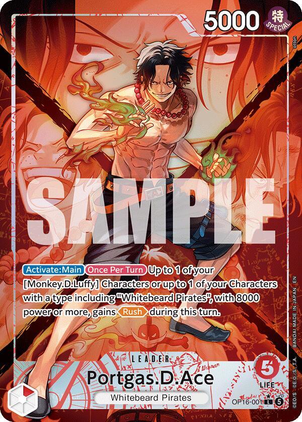 Portgas.D.Ace OP16-001 Alternate Art Leader
