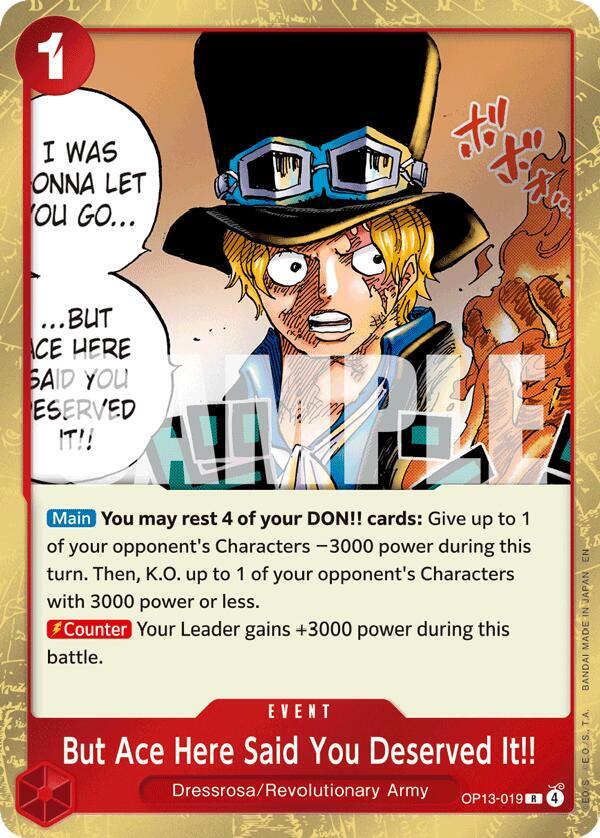 But Ace Here Said You Deserved It!! OP13-019 Rare