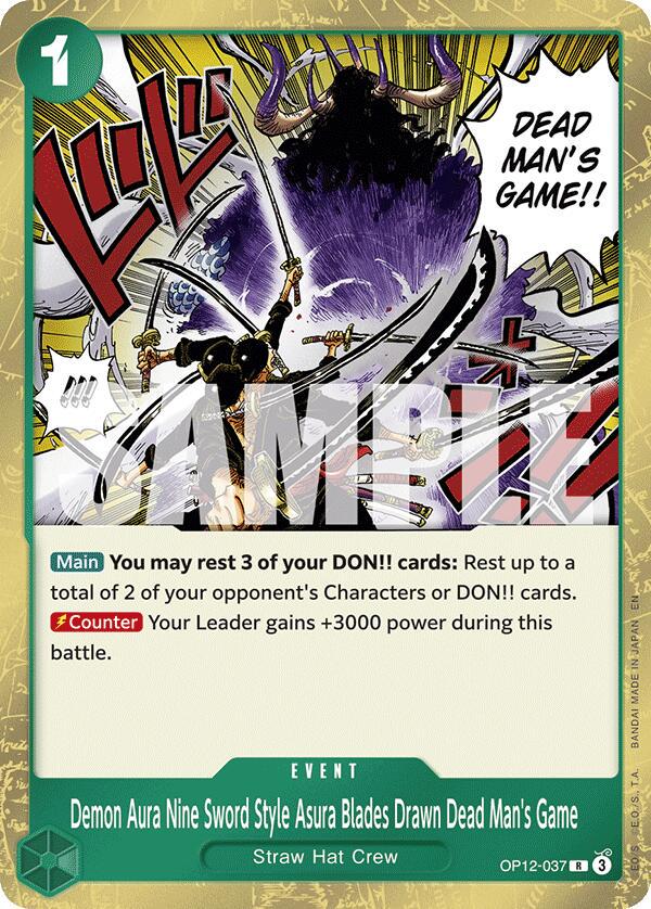 Demon Aura Nine Sword Style Asura OP12-037 R – One Piece TCG Inglés