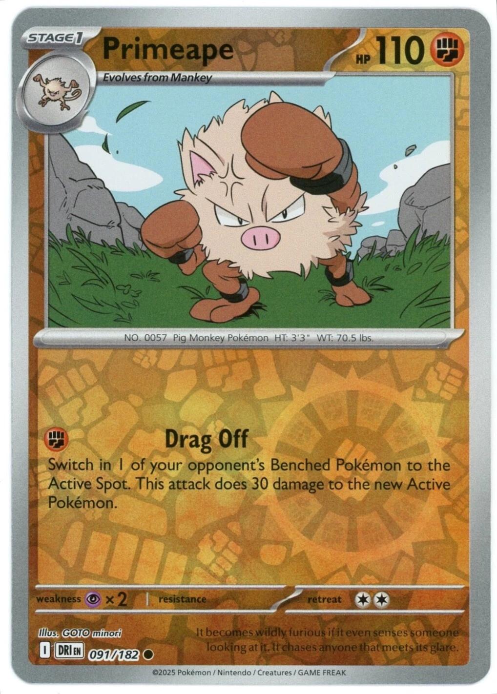 Primeape [Reverse Holo] 91 – Destined Rivals (Inglés)
