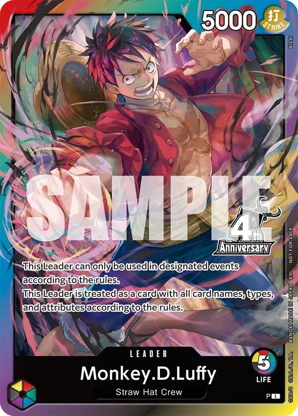 Monkey D. Luffy 4th Anniversary Leader Card