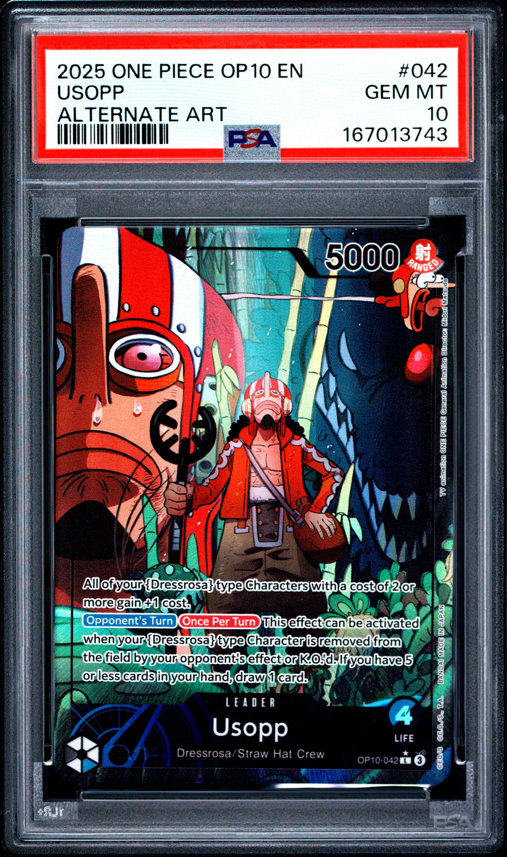Usopp #042 Alternate Art OP10 2025 One Piece TCG PSA 10 GEM MT