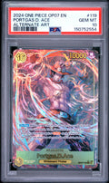 Portgas D. Ace #119 Alternate Art OP07 2024 One Piece TCG PSA 10 GEM MT