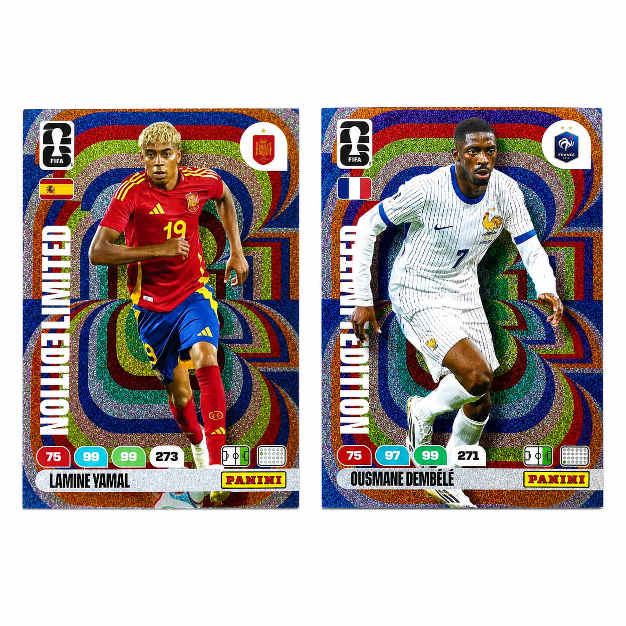 Pack Promocional Lamine Yamal + Ousmane Dembélé – Panini Adrenalyn XL WC2026