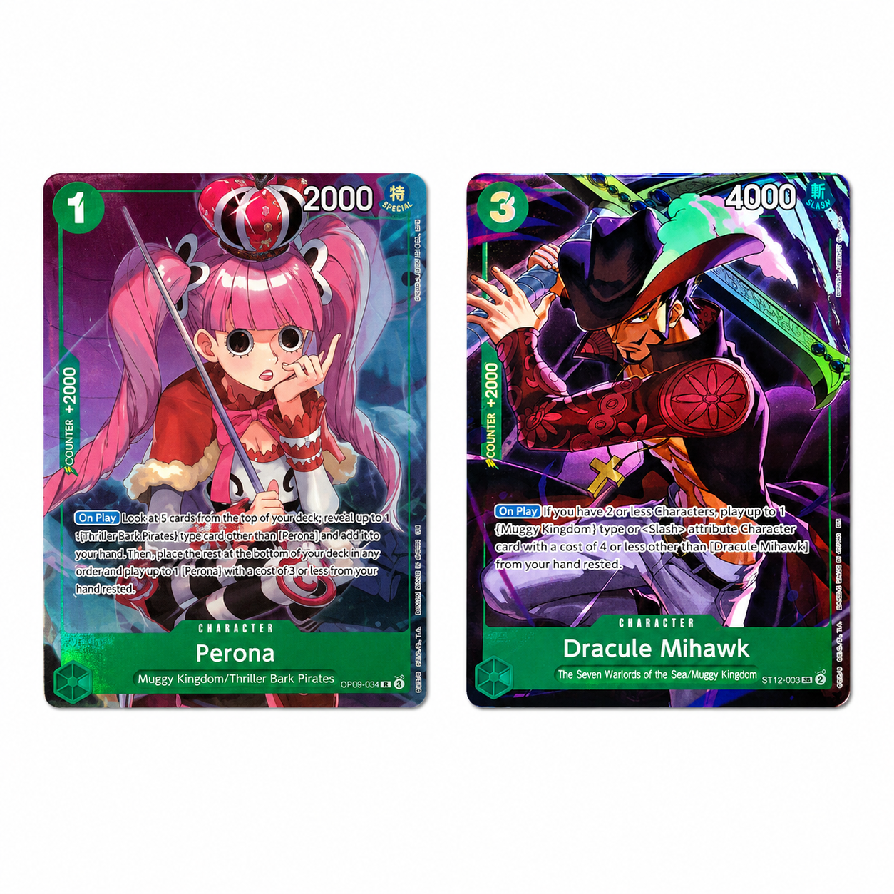 Perona & Dracule Mihawk Promo Pack – One Piece TCG Illustration Box Vol. 4