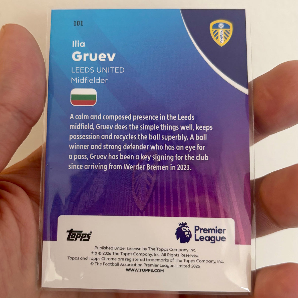 Ilia Gruev #101 Yellow RayWave Refractor 078/275 – Topps Chrome 2025-26