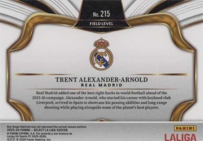 Trent Alexander-Arnold #215 Purple Mojo Prizm – Panini Select La Liga 2025-26